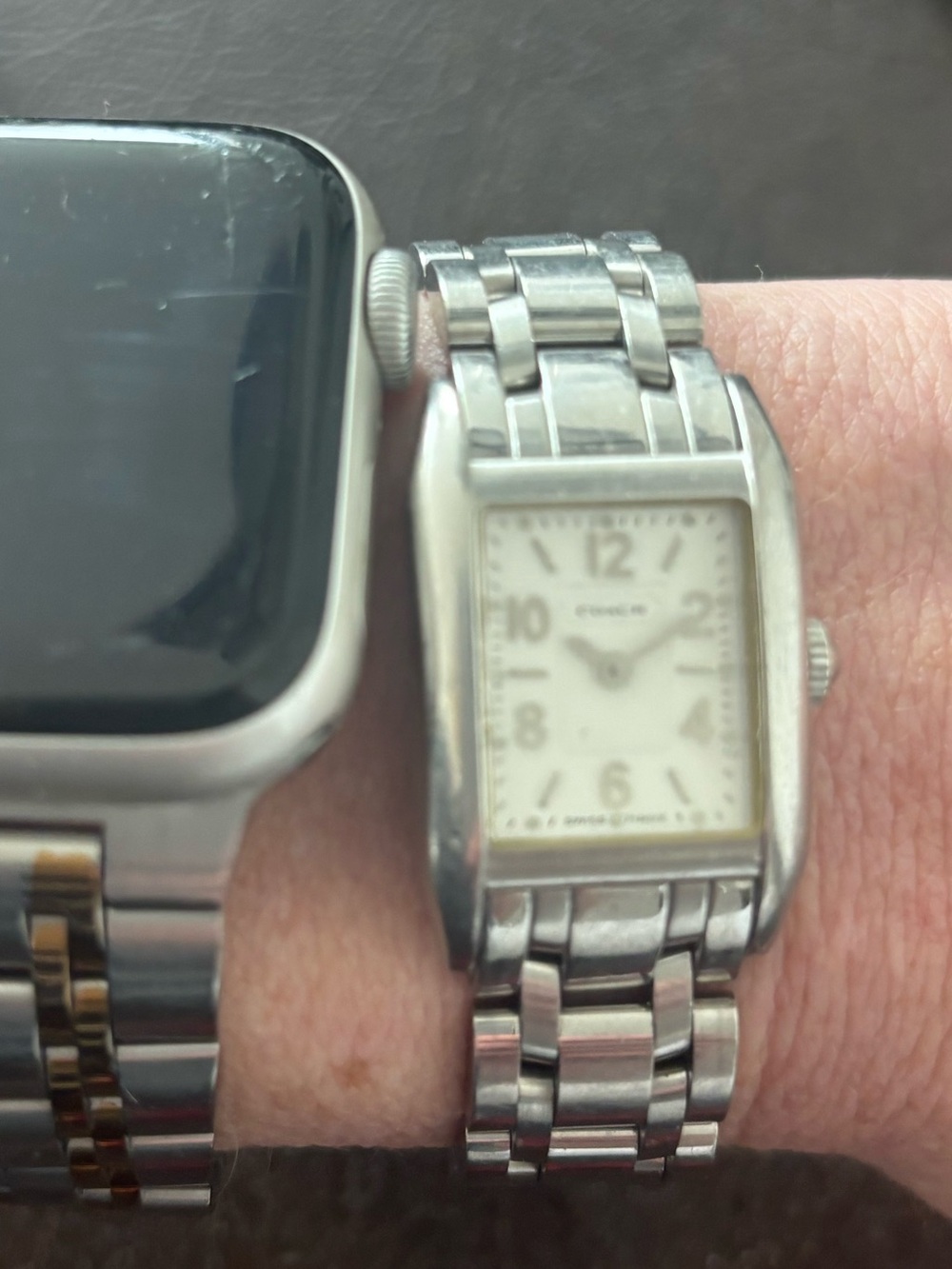 Coach Silver Rectangular Stainless Steel Watch with White Dial - Picture 4 of 6